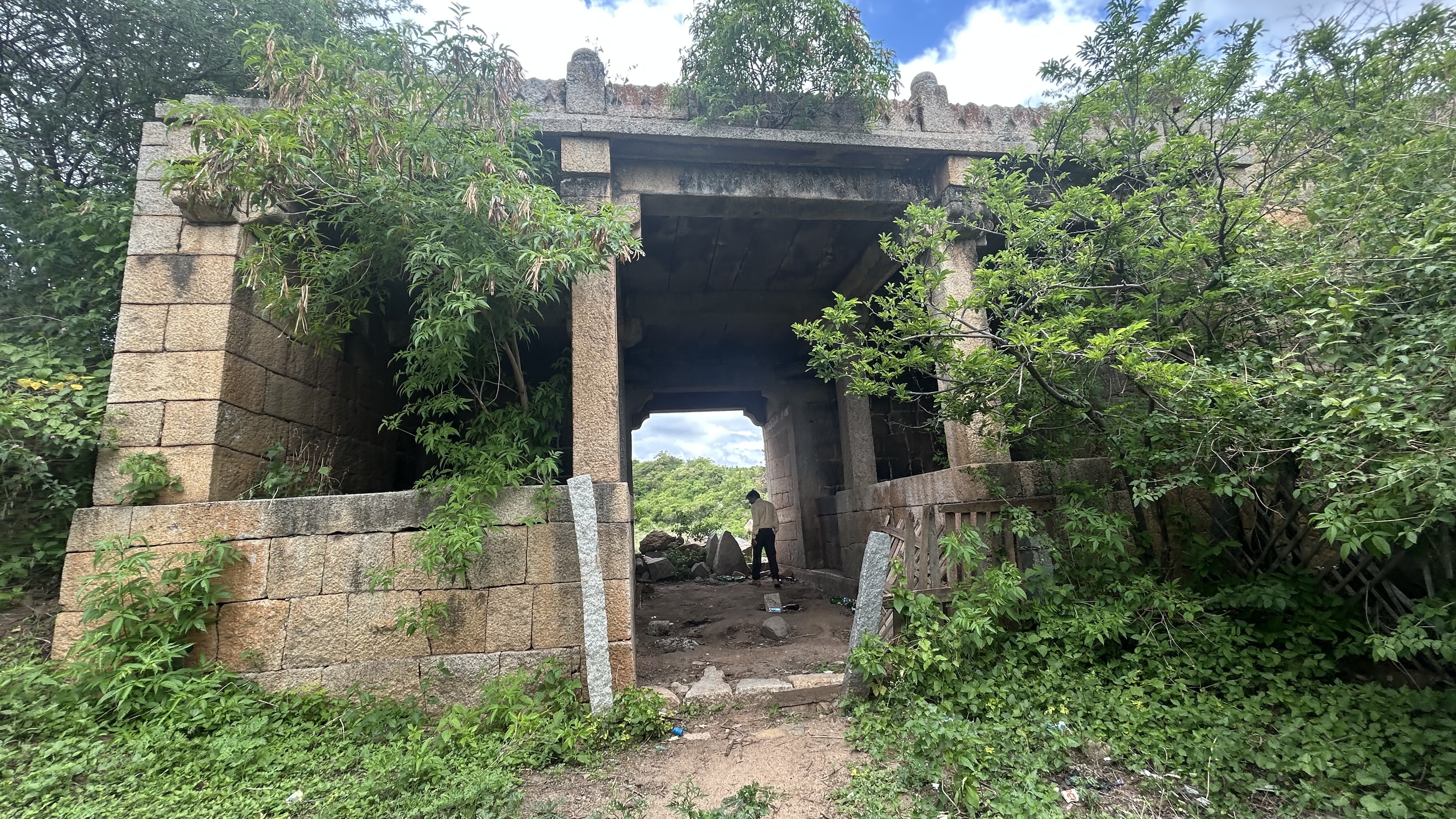 ಲಾಲ್‌ಕೋಟೆ ಬಾಗಿಲಿನ ಉಪದ್ವಾರ ಗಿಡಗಂಟಿಯೊಳಗೆ ಮುಳುಗಿರುವುದು
ಚಿತ್ರ: ಚಂದ್ರಪ್ಪ ವಿ.