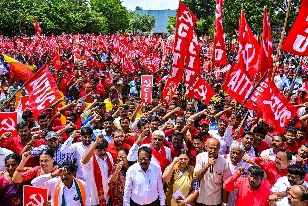 ಭಾರತ್‌ ಬಂದ್‌: ಸರ್ಕಾರಗಳ ವಿರುದ್ಧ ಶಾಂತಿಯುತ ಪ್ರತಿಭಟನೆ