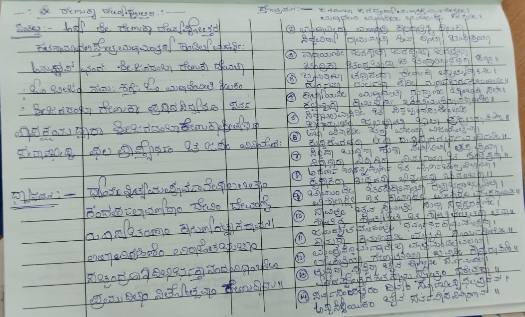 ಒಪಿಡಿ ದಾಖಲಾತಿ ಪುಸ್ತಕದಲ್ಲಿ ಬರೆದಿರುವ ದೇವರ ಸ್ತೋತ್ರಗಳು