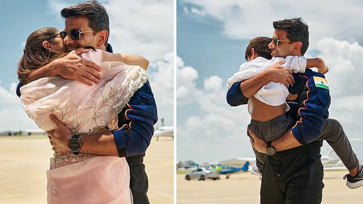 ಮನೆಯೂಟ ಕಾಯುತ್ತಿದೆ... ಬಾಹ್ಯಾಕಾಶದಿಂದ ಮರಳಿದ ಶುಕ್ಲಾಗೆ ಪತ್ನಿ ಸ್ವಾಗತ