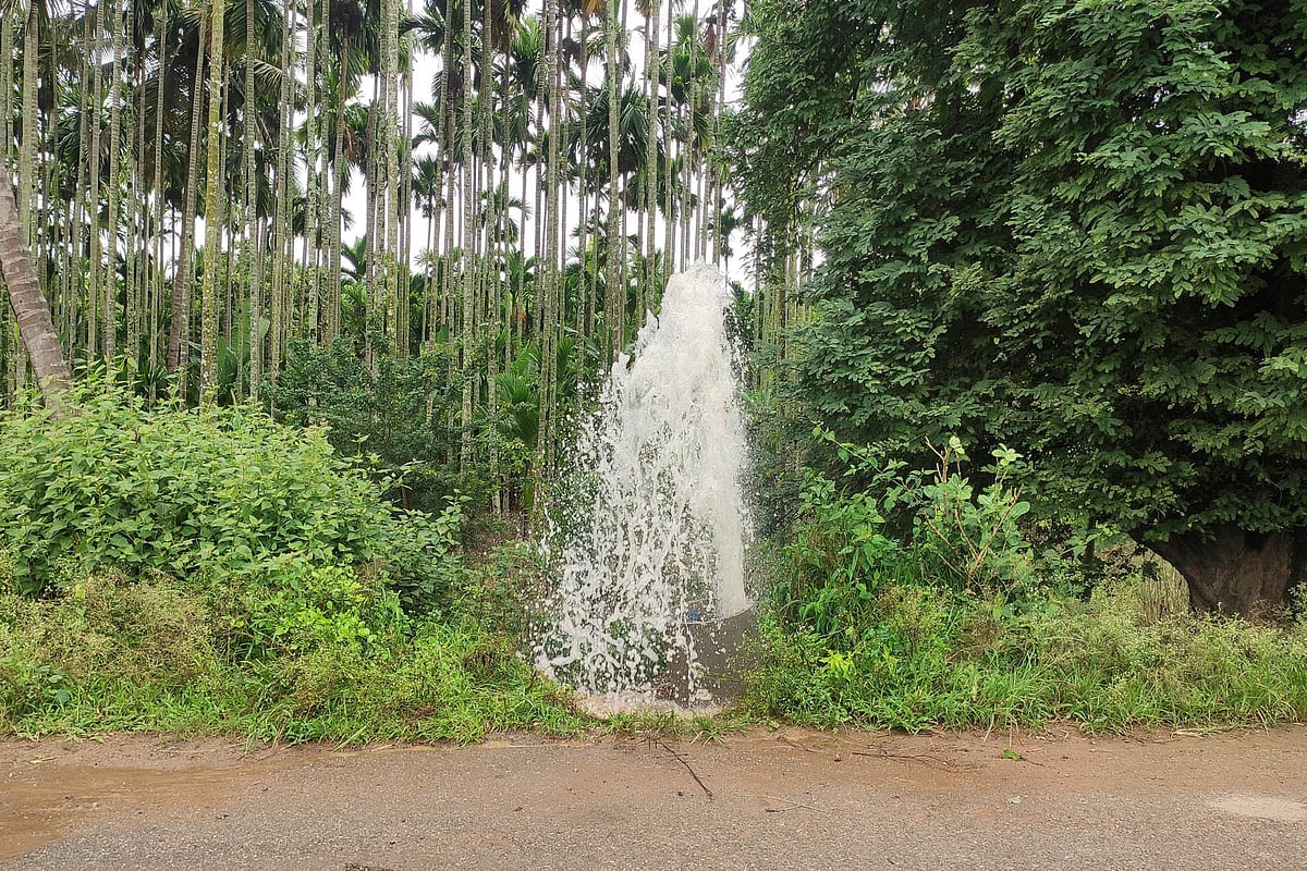 ಸಾಸ್ವೆಹಳ್ಳಿ ಏತ ನೀರಾವರಿ ಪೈಪ್ ಒಡೆದು ನೀರು ಪೋಲು