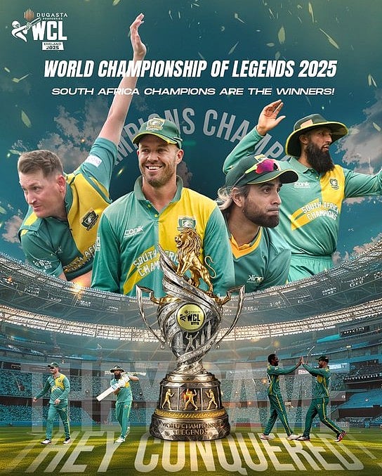 WCL 2025 | ವಿಲಿಯರ್ಸ್ ಶತಕದ ಅಬ್ಬರ; ಪಾಕ್ ಮಣಿಸಿದ ದ.ಆಫ್ರಿಕಾ ಚಾಂಪಿಯನ್