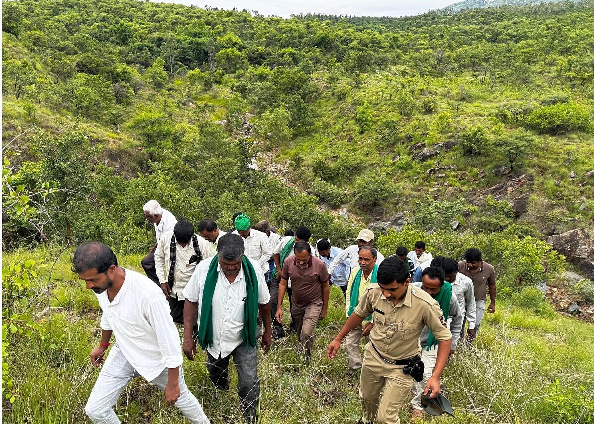ಚೆಕ್‌ ಡ್ಯಾಂ: ಗೊರವೆಹಳ್ಳದ ಸಾಲಿನಲ್ಲಿ ಜಿಲ್ಲಾಧಿಕಾರಿ ಚಾರಣ