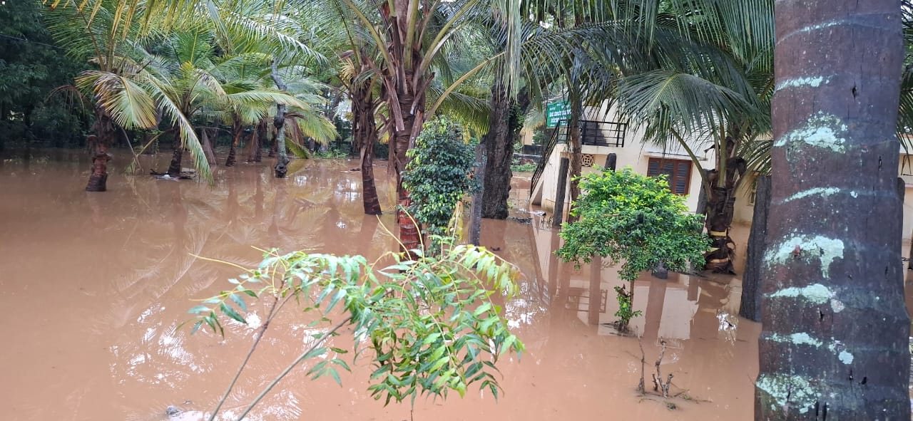 ತೋಟಗಾರಿಕೆ ಆವರಣ ಕೆರೆಯಂತಾಗಿರುವುದು