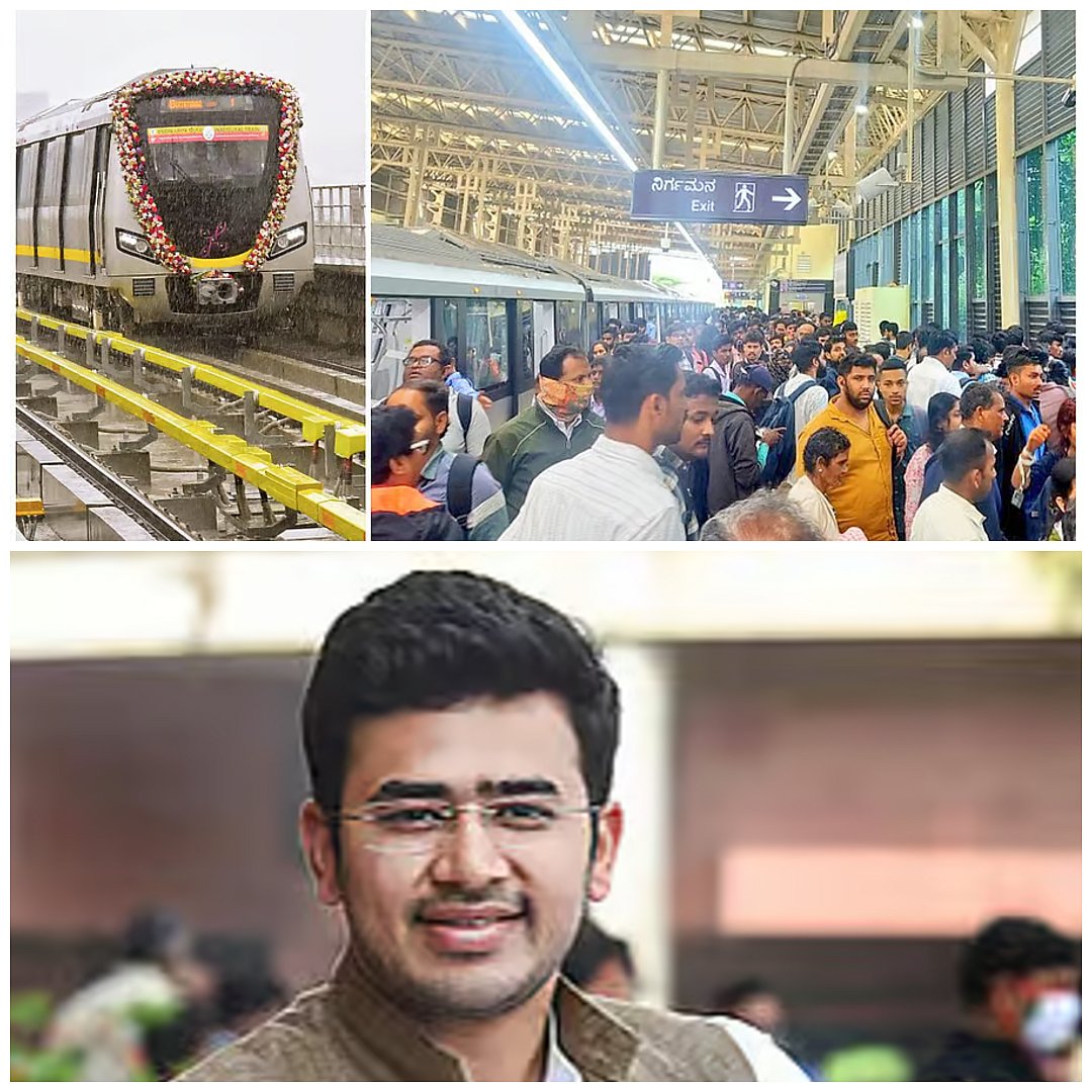 ಹಳದಿ ಮಾರ್ಗ: ಜನ ದಟ್ಟಣೆ ತಡೆಯಲು ಕ್ರಮ ಕೈಗೊಳ್ಳುವಂತೆ ಸಂಸದ ತೇಜಸ್ವಿ ಸೂರ್ಯ ಪತ್ರ