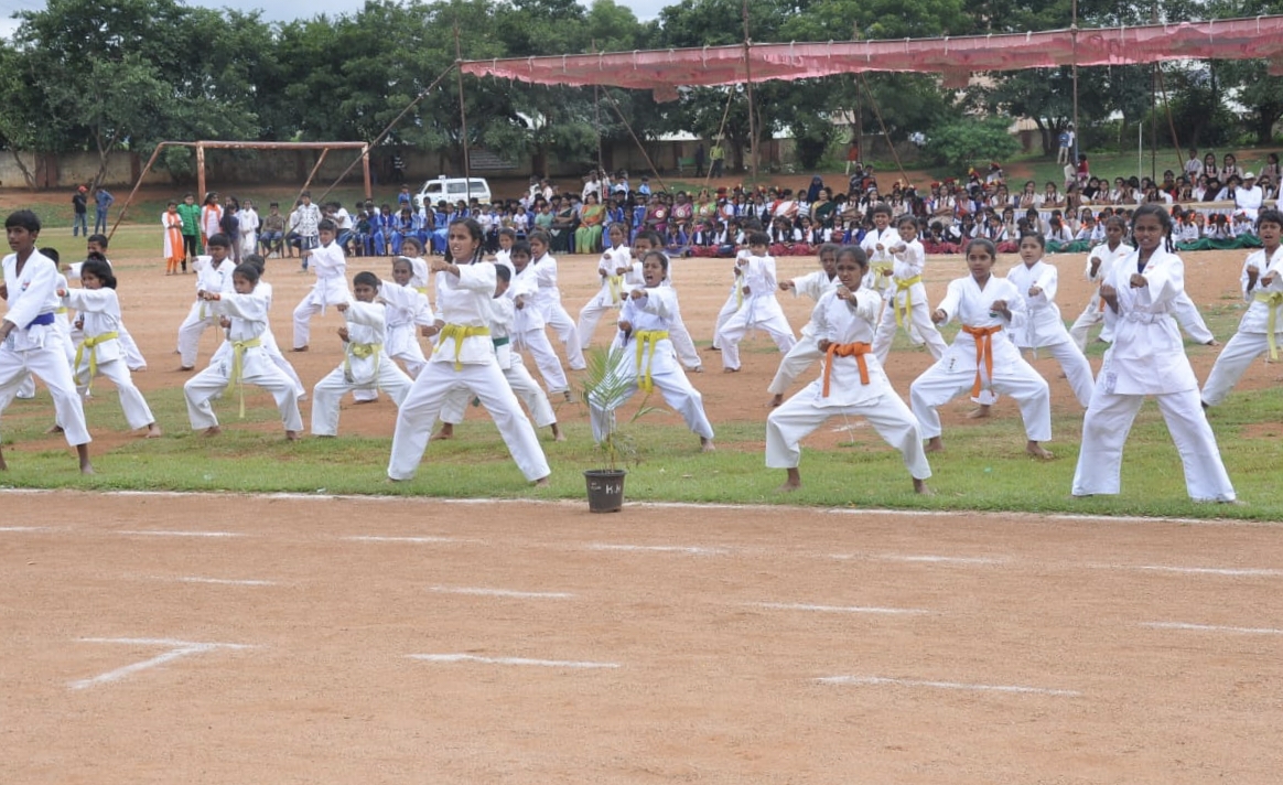 ಕೊಳ್ಳೇಗಾಲದಲ್ಲಿ ಮಕ್ಕಳಿಂದ ಕರಾಟೆ ಪ್ರದರ್ಶನ