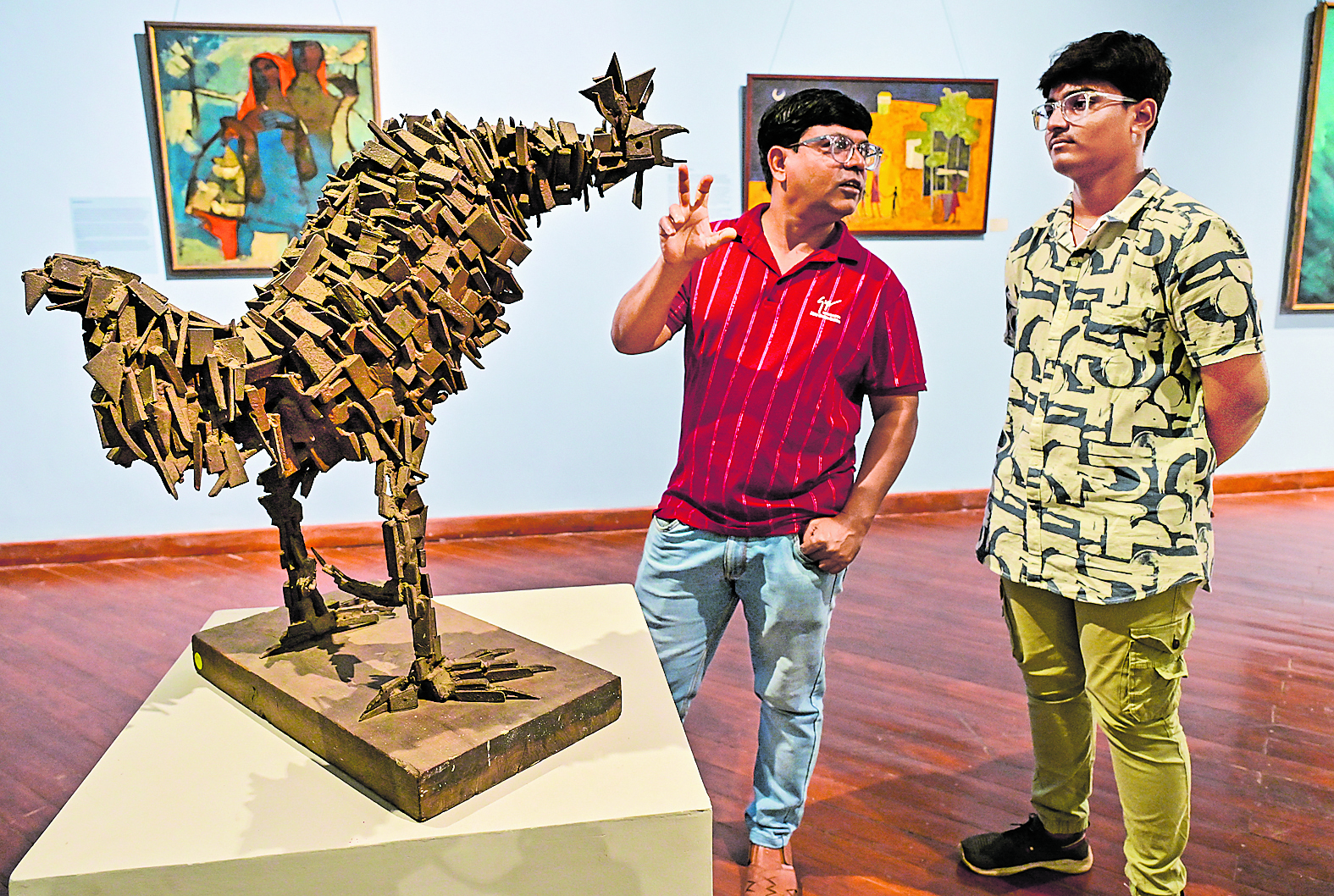ಏರ್‌ ಇಂಡಿಯಾ ಸಂಗ್ರಹದಲ್ಲಿದ್ದ ಕಲಾಕೃತಿಗಳನ್ನು ನಗರದ ನ್ಯಾಷನಲ್ ಗ್ಯಾಲರಿ ಆಫ್ ಮಾಡರ್ನ್ ಆರ್ಟ್ ನಲ್ಲಿ ಪ್ರದರ್ಶನಕ್ಕೆ ಇಡಲಾಗಿದೆ ಪ್ರಜಾವಾಣಿ ಚಿತ್ರ/ ಕೃಷ್ಣ ಕುಮಾರ್‌ ಪಿ.ಎಸ್.