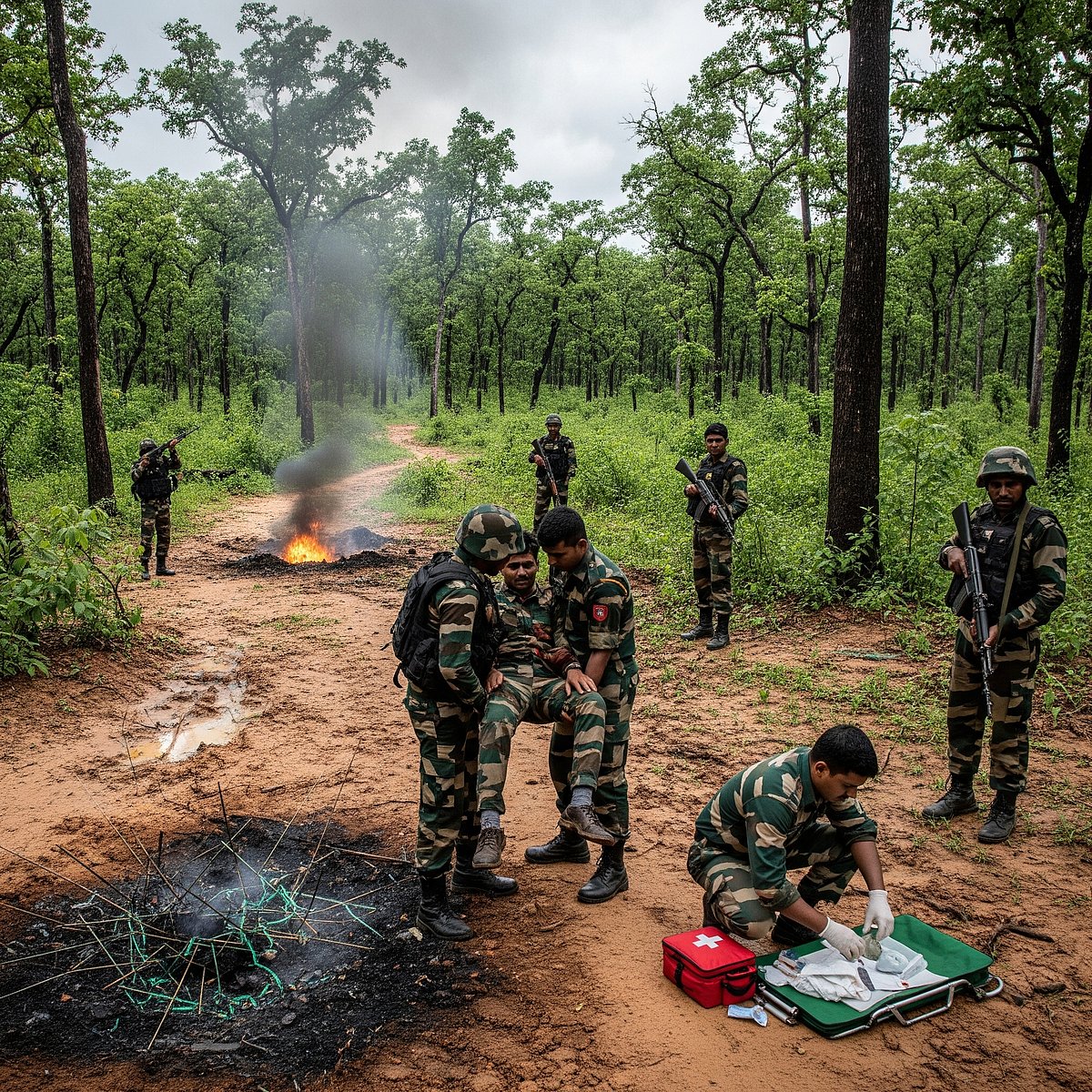 ನಕ್ಸಲರು ಹುದುಗಿಸಿಟ್ಟ ಕಚ್ಚಾಬಾಂಬ್ ಸ್ಫೋಟಿಸಿ ಯೋಧ ಸಾವು: ಮೂವರಿಗೆ ಗಾಯ