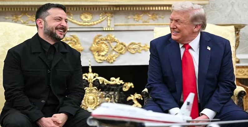 ಚೆನ್ನಾಗಿ ಕಾಣುತ್ತಿದ್ದೀರಿ: ಟ್ರಂಪ್ ಎದುರು ಝೆಲೆನ್‌ಸ್ಕಿ ಉಡುಪು ಹೊಗಳಿದ ವರದಿಗಾರ