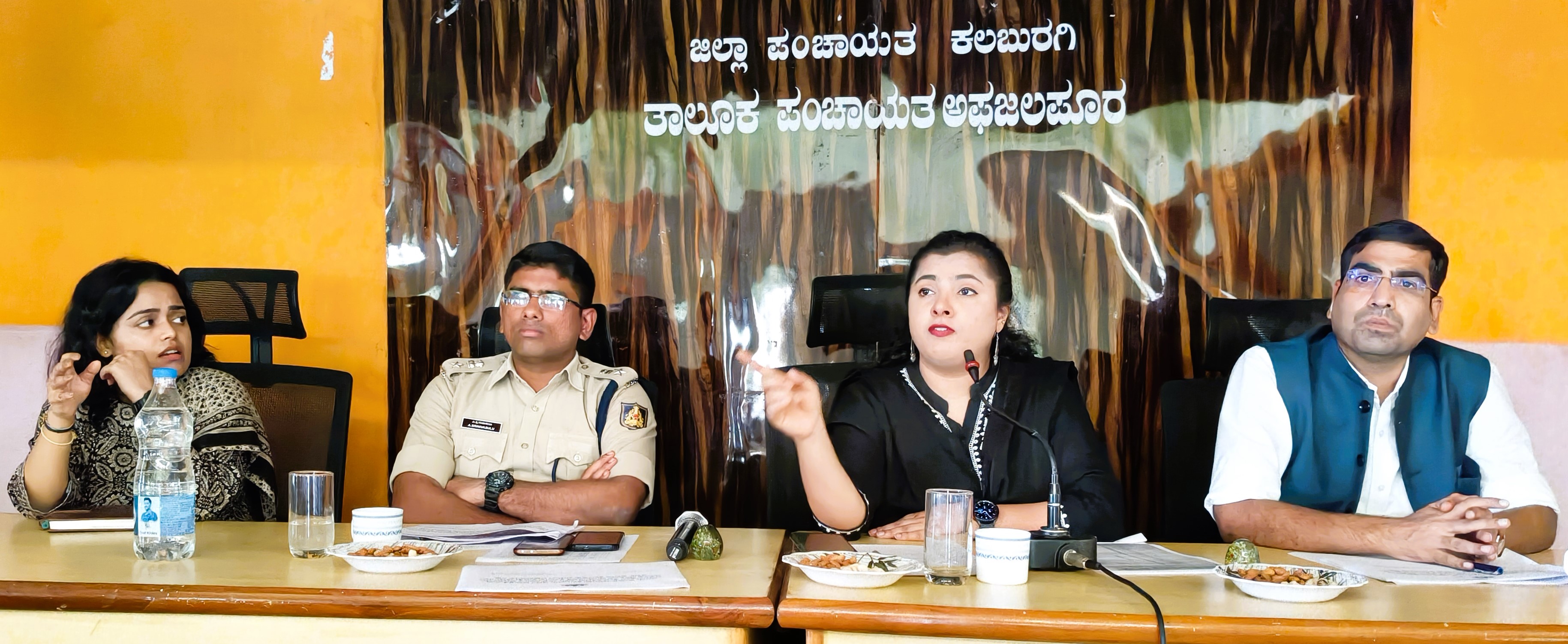 ಅಫಜಲಪುರದ ತಾಲ್ಲೂಕು ಪಂಚಾಯಿತಿ ಸಭಾಂಗಣದಲ್ಲಿ ಶುಕ್ರವಾರ ನಡೆದ ತಾಲ್ಲೂಕುಮಟ್ಟದ ಅಧಿಕಾರಿಗಳ ಸಭೆಯಲ್ಲಿ ಜಿಲ್ಲಾಧಿಕಾರಿ ಫಾಜಿಯಾ ತರನ್ನುಮ್‌ ಮಾತನಾಡಿದರು