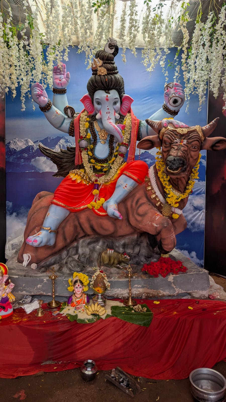 ನಗರದ ರೈಲ್ವೆ ಬಡಾವಣೆಯ ನಾಯಕರ ಬೀದಿಯಲ್ಲಿ ಪ್ರತಿಷ್ಠಾಪಿಸಿರುವ ಗಣಪ