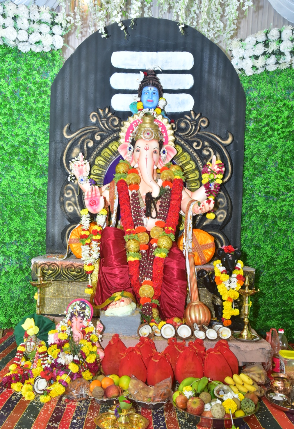 ಹಾವೇರಿಯ ಜಯದೇವನಗರದ ಗಜಾನನ ಯುವಕ ಮಂಡಳಿ ಪ್ರತಿಷ್ಠಾಪಿಸಿರುವ ಗಣಪತಿ ಮೂರ್ತಿ 