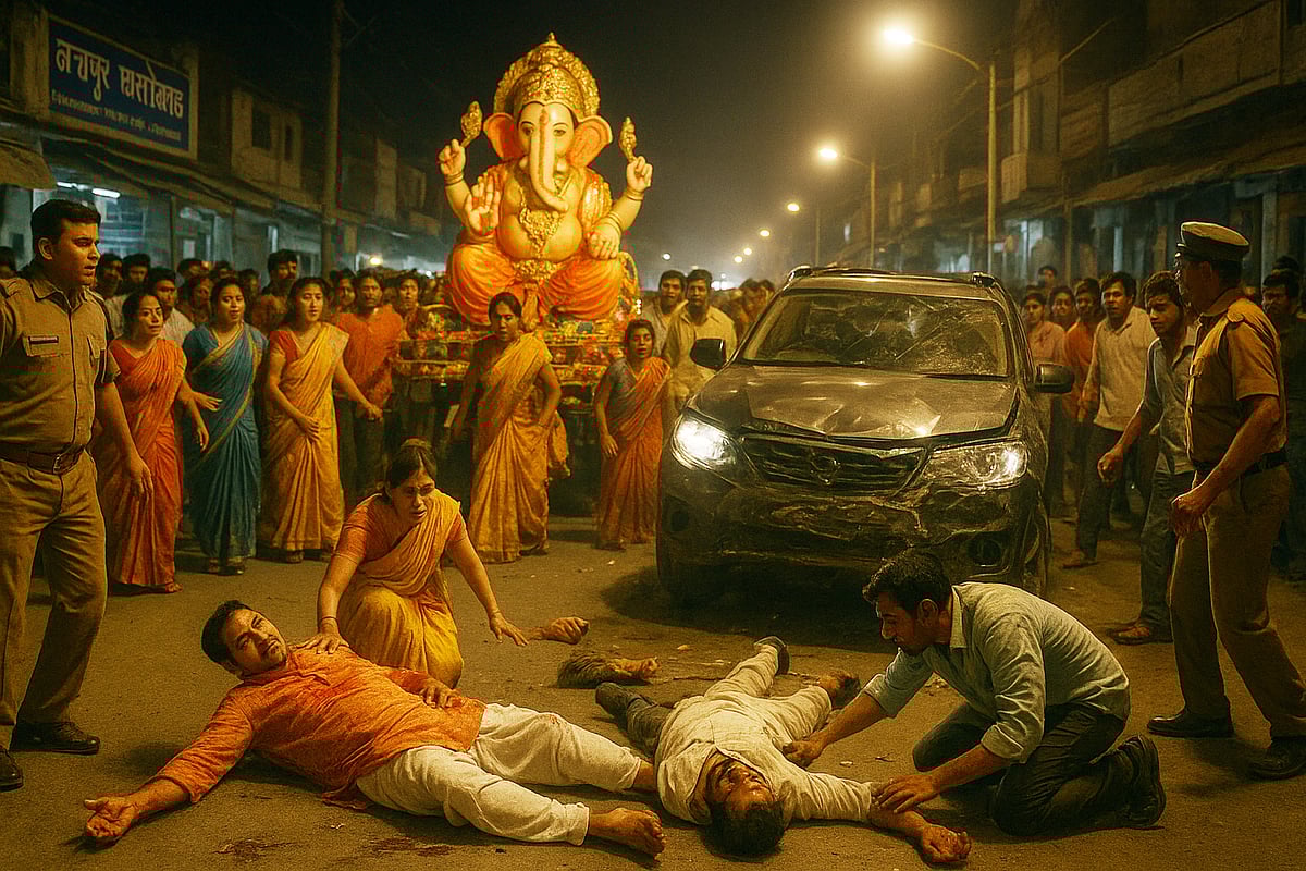 ಗಣೇಶ ವಿಸರ್ಜನೆ ಮೆರವಣಿಗೆ ಹೊರಟಿದ್ದವರ ಮೇಲೆ ಹರಿದ SUV: 3 ಸಾವು, 22 ಮಂದಿ ಗಾಯ