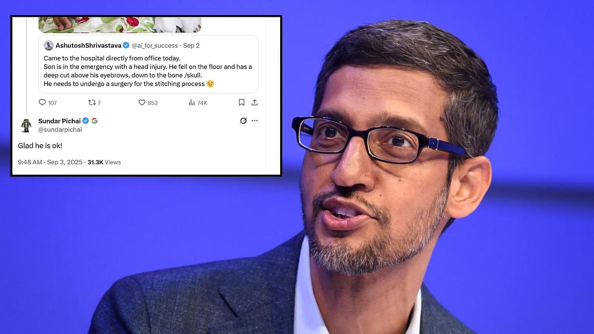 ಮಗನ ಆರೋಗ್ಯದ ಬಗ್ಗೆ ಪೋಸ್ಟ್‌ ಹಂಚಿಕೊಂಡ ವ್ಯಕ್ತಿಗೆ ಪ್ರತಿಕ್ರಿಯಿಸಿದ ಗೂಗಲ್ ಸಿಇಒ