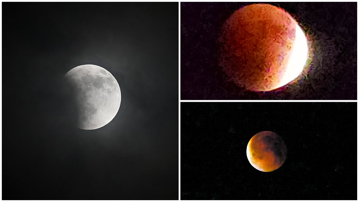 ಚಂದ್ರ ‘ಛಾಯಾ’ಗ್ರಹಣ: ಕ್ಯಾಮೆರಾ ಕಣ್ಣಲ್ಲಿ ಕೆಂಡಚಂದಿರ