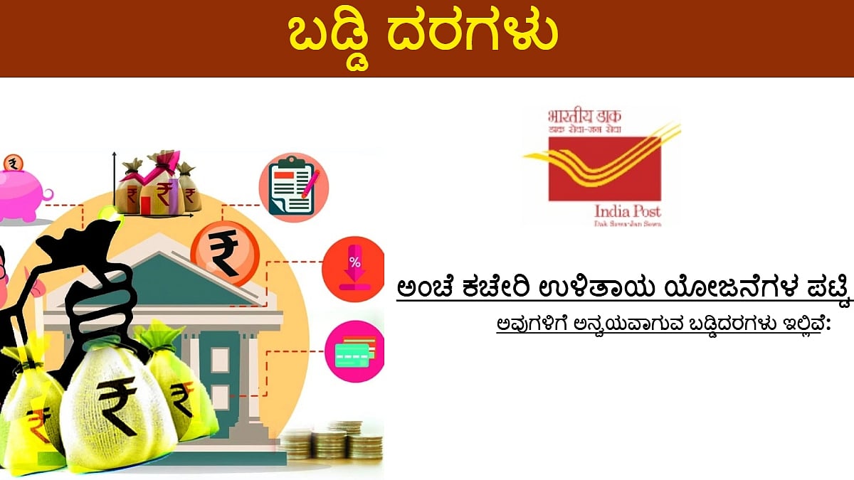 ಅಂಚೆ ಕಚೇರಿಯ ವಿವಿಧ ಉಳಿತಾಯ ಯೋಜನೆ: ಯಾವುದಕ್ಕೆ ಹೆಚ್ಚು ಬಡ್ಡಿ? ಮಾಹಿತಿ ಇಲ್ಲಿದೆ