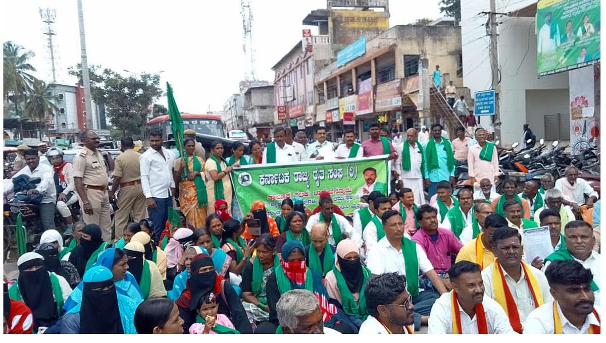 ರಾಣೆಬೆನ್ನೂರು: ಬೆಳೆ ಪರಿಹಾರಕ್ಕೆ ರೈತರ ಒತ್ತಾಯ