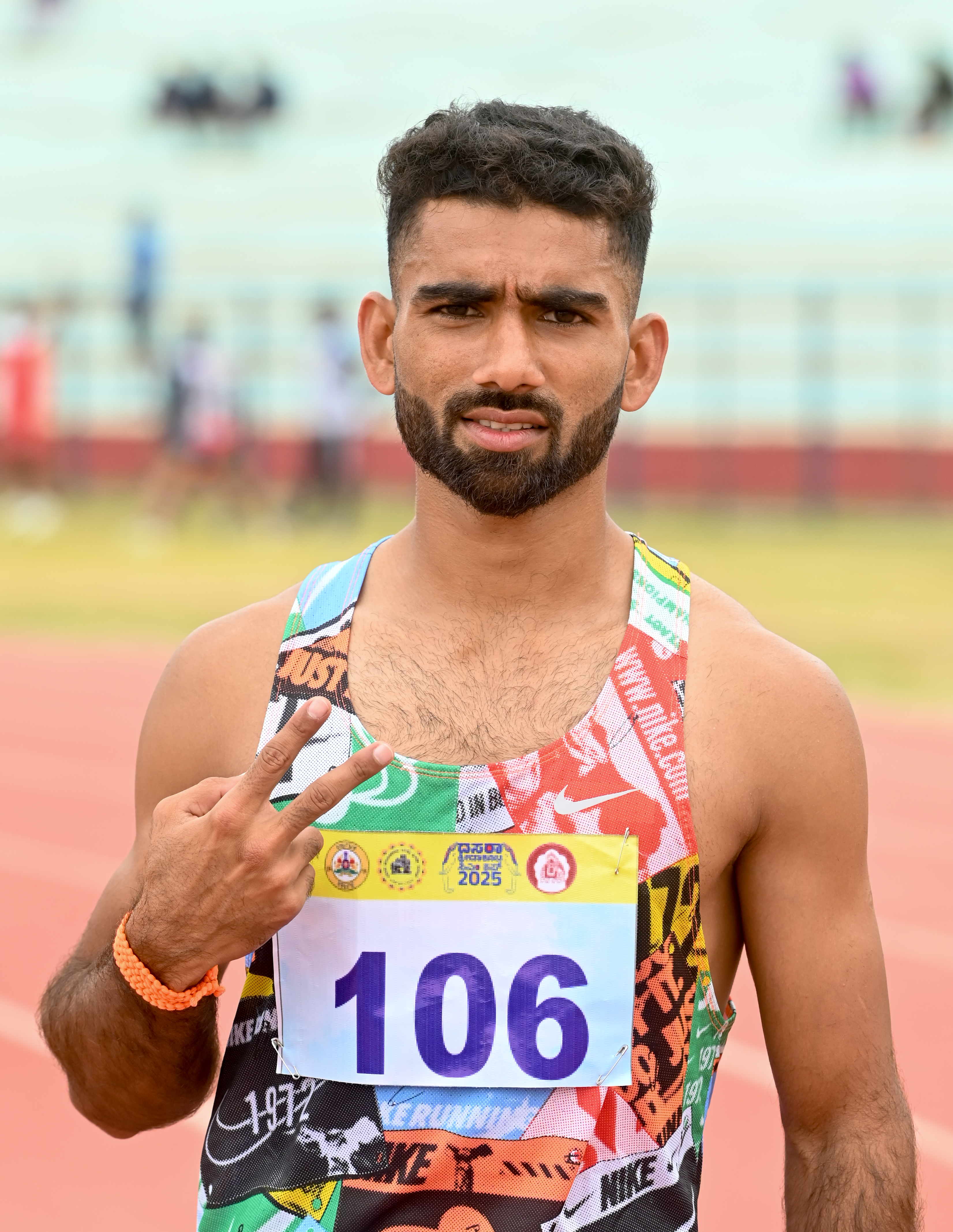 ಪುರುಷರ 1500 ಮೀ. ಓಟದಲ್ಲಿ ದಾಖಲೆ ಬರೆದ ಶಿವಮೊಗ್ಗ ಜಿಲ್ಲೆಯ ಎಂ.ಎಸ್. ಆಶ್ರಿತ್‌ –ಪ್ರಜಾವಾಣಿ ಚಿತ್ರ