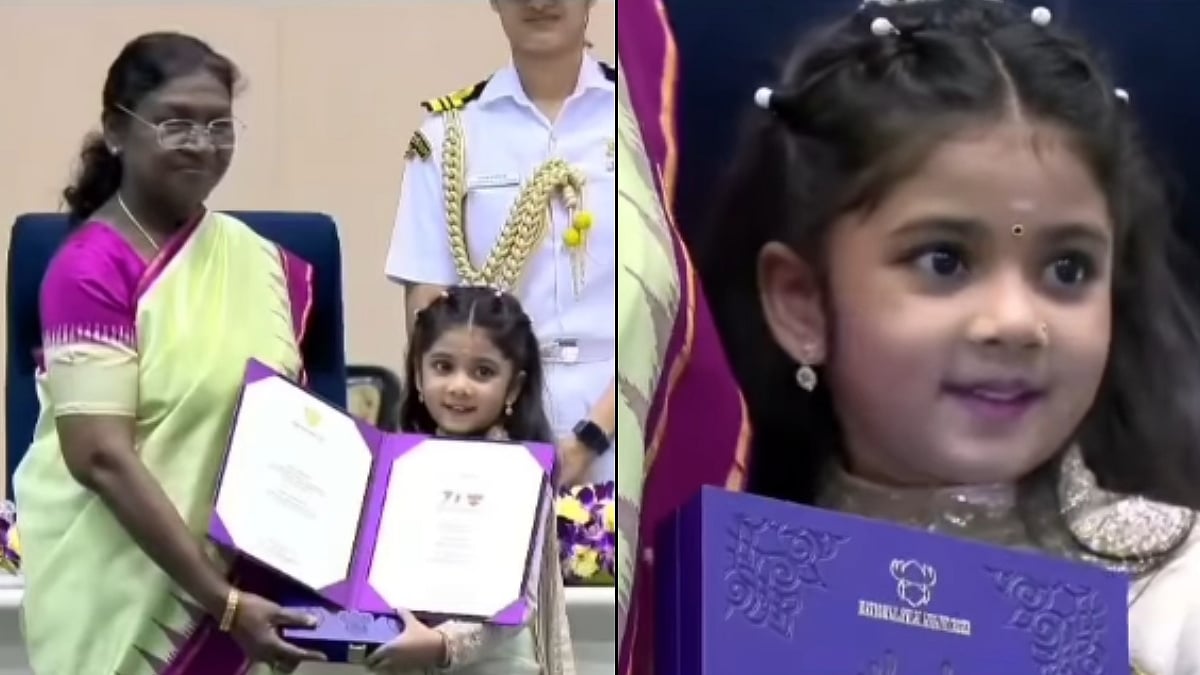 ಬಾಲನಟಿ ತ್ರಿಶಾಗೆ ರಾಷ್ಟ್ರೀಯ ಪುರಸ್ಕಾರ: ಪೋರಿಯ ಚುರುಕುತನಕ್ಕೆ ಬೆರಗಾದ ಸಭೆ