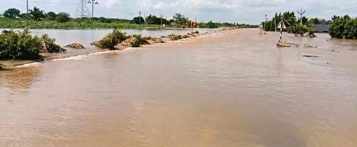 ವಿಜಯಪುರ | ಭೀಮಾ ನದಿ ಪ್ರವಾಹ: ಮುಳುಗಿದ ಹೆದ್ದಾರಿ, ಅಂತರರಾಜ್ಯ ಸಂಪರ್ಕ ಕಡಿತ