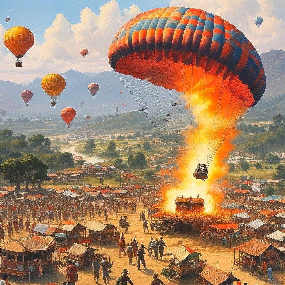 ಮ್ಯಾನ್ಮಾರ್‌: ಪ್ಯಾರಾಗ್ಲೈಡ್‌ನಲ್ಲಿ ಬಂದು ಬಾಂಬ್ ಹಾಕಿದ ಯೋಧ! 40 ಜನ ಸಾವು