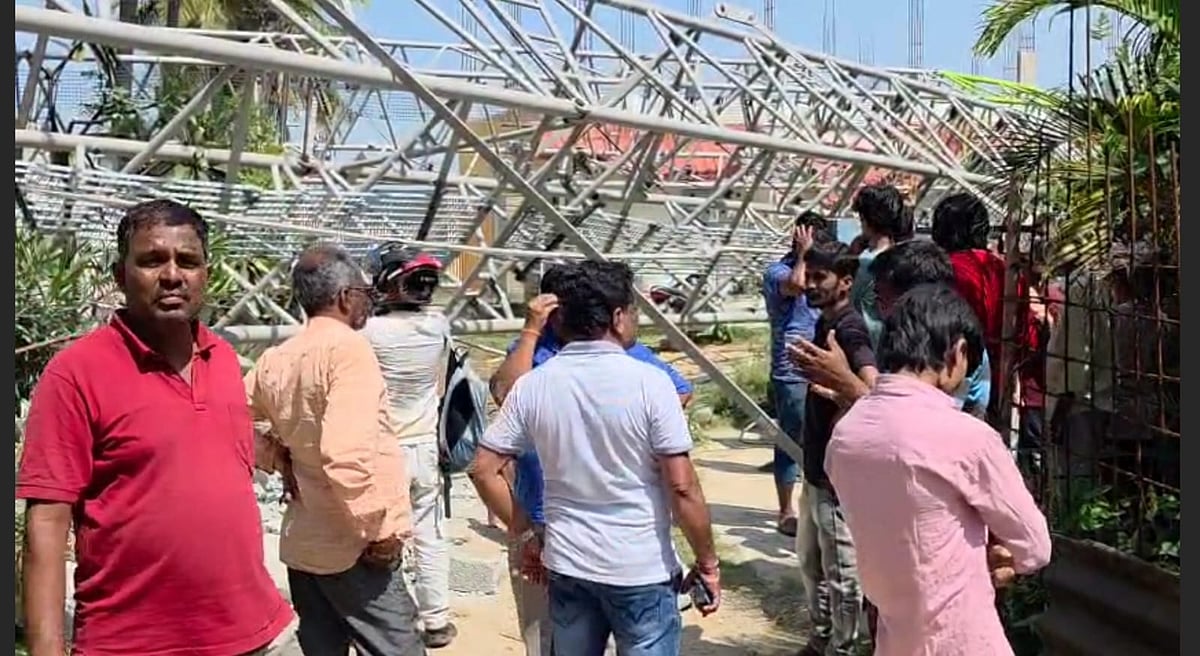 ಬೆಂಗಳೂರು: ಮೆಟ್ರೊ ಕಾಮಗಾರಿಗೆ ಬಳಸುವ ಕ್ರೇನ್‌ ಟವರ್‌ ಬಿದ್ದು ಐವರಿಗೆ ಗಾಯ