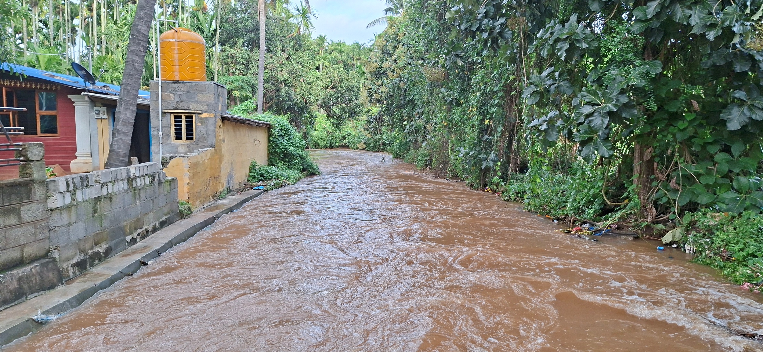 ಕಡೂರು ಸಮೀಪದ ಚಂದ್ರಮೌಳೀಶ್ವರ ದೇವಾಲಯದ ಹಿಂಭಾಗದಲ್ಲಿ ಮದಗದ ಮಣ್ಹಹಳ್ಳ ತುಂಬಿ ಹರಿಯುತ್ತಿದೆ.