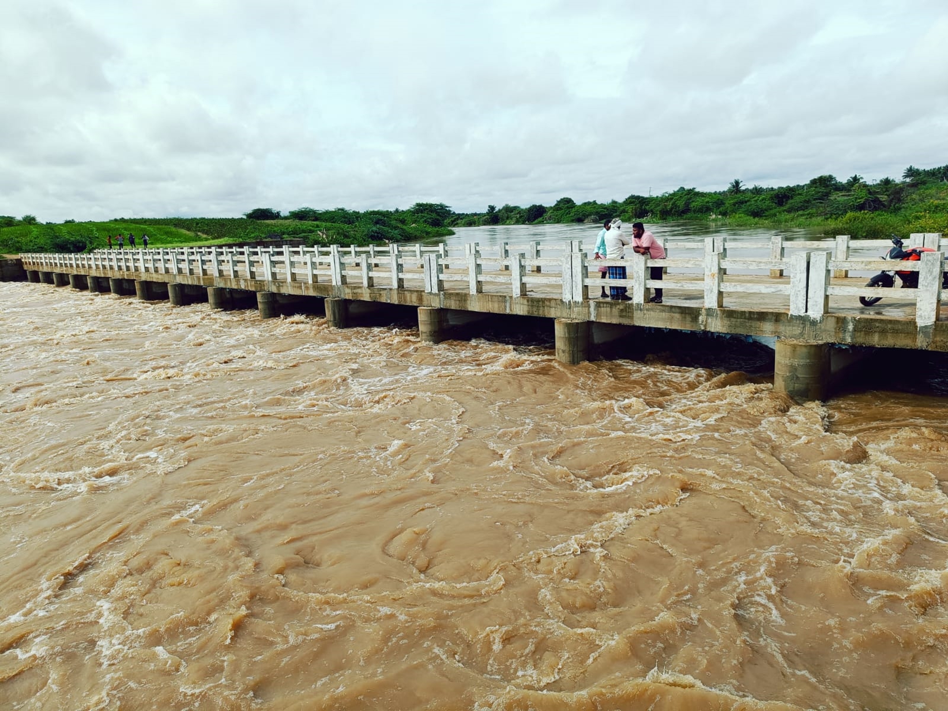ಹೊಸದುರ್ಗದ ಕನ್ನಾಗುಂದಿ ಸಮೀಪದ ಸೇತುವೆ ಬಳಿ ವೇದಾವತಿ ನೀರು ಮೈದುಂಬಿ ಹರಿಯುತ್ತಿರುವುದು 