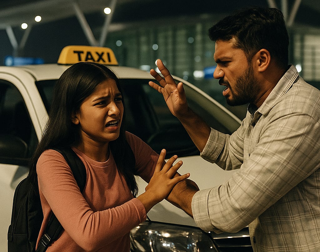 KIAL ವಿಮಾನ ನಿಲ್ದಾಣ ಮುಖ್ಯ ರಸ್ತೆಯಲ್ಲಿ ಕ್ಯಾಬ್‌ ಚಾಲಕ, ಬೈಕ್‌ ಸವಾರ ಗಲಾಟೆ