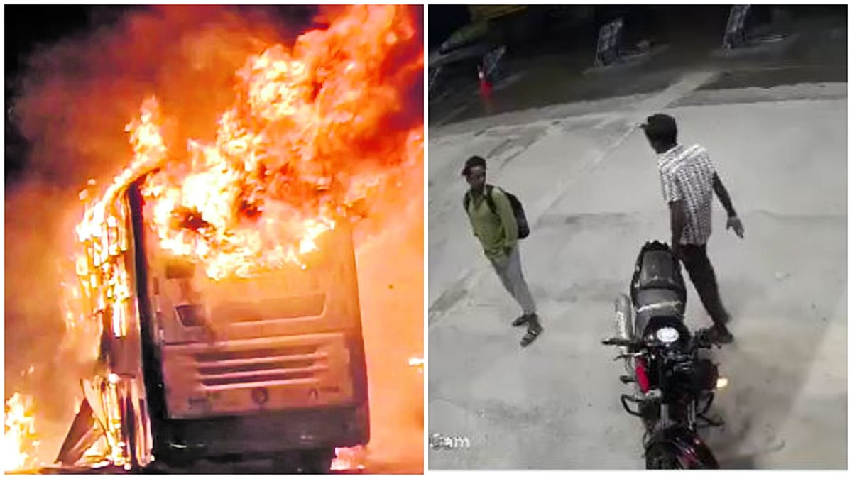 ಕರ್ನೂಲ್‌ ಬಸ್‌ ದುರಂತ: ಮದ್ಯ ಸೇವಿಸಿ ಬೈಕ್‌ ಸವಾರಿ? ಹರಿದಾಡಿದ CCTV ವಿಡಿಯೊ