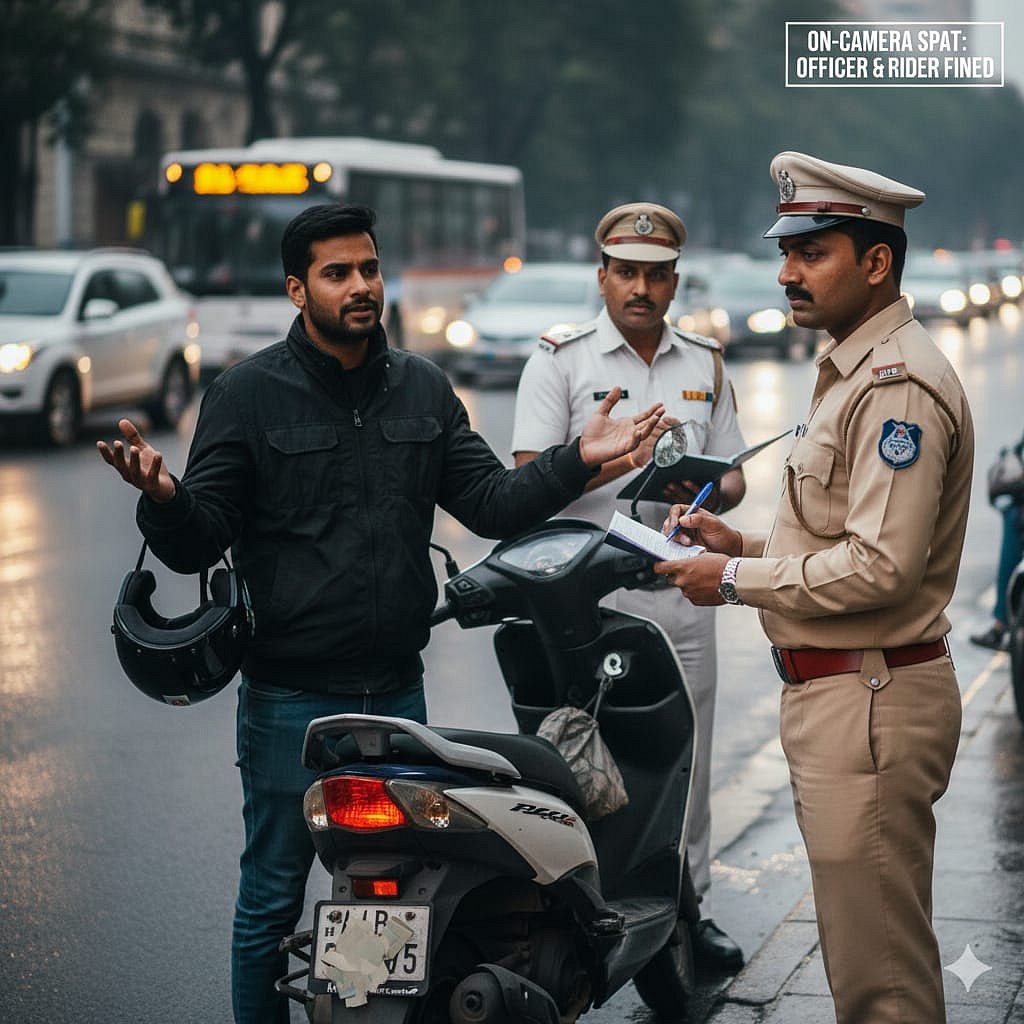 ಠಾಣೆ: ಸಂಚಾರ ನಿಯಮ ಉಲ್ಲಂಘಿಸಿದ ಟ್ರಾಫಿಕ್‌ ಪೊಲೀಸ್‌ಗೆ ದಂಡ