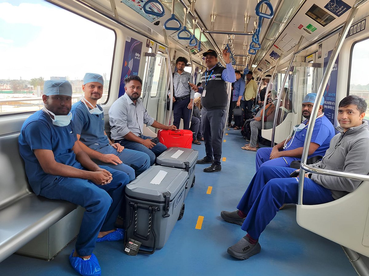 ಬೆಂಗಳೂರು: ನಮ್ಮ ಮೆಟ್ರೊ ರೈಲಿನಲ್ಲಿ ಹೃದಯ, ಶ್ವಾಸಕೋಶ ಸಾಗಾಟ