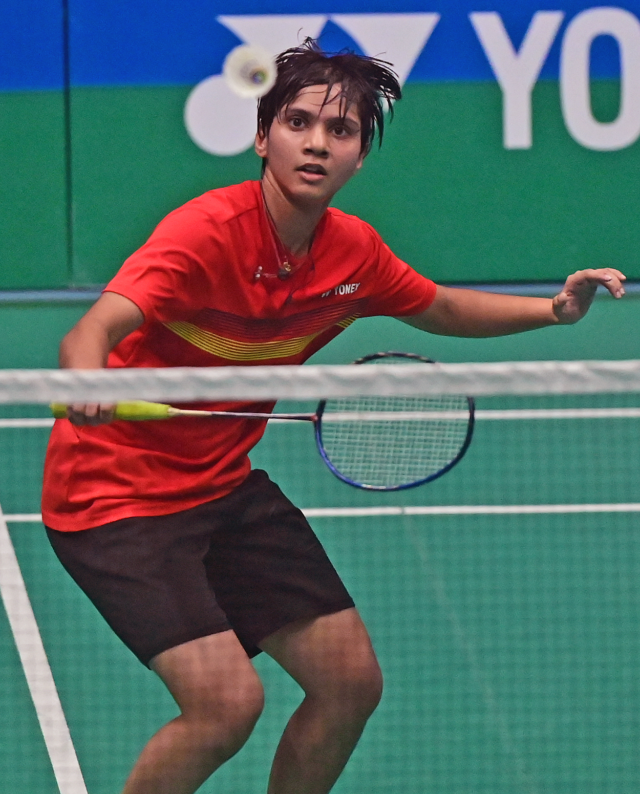 ಮಹಿಳೆಯರ ವಿಭಾಗದ ಪ್ರಶಸ್ತಿ ಗೆದ್ದ ಮಾನಸಿ ಸಿಂಗ್ ಅವರ ಆಟದ ಭಂಗಿ ಪ್ರಜಾವಾಣಿ ಚಿತ್ರ : ಫಕ್ರುದ್ದೀನ್ ಎಚ್