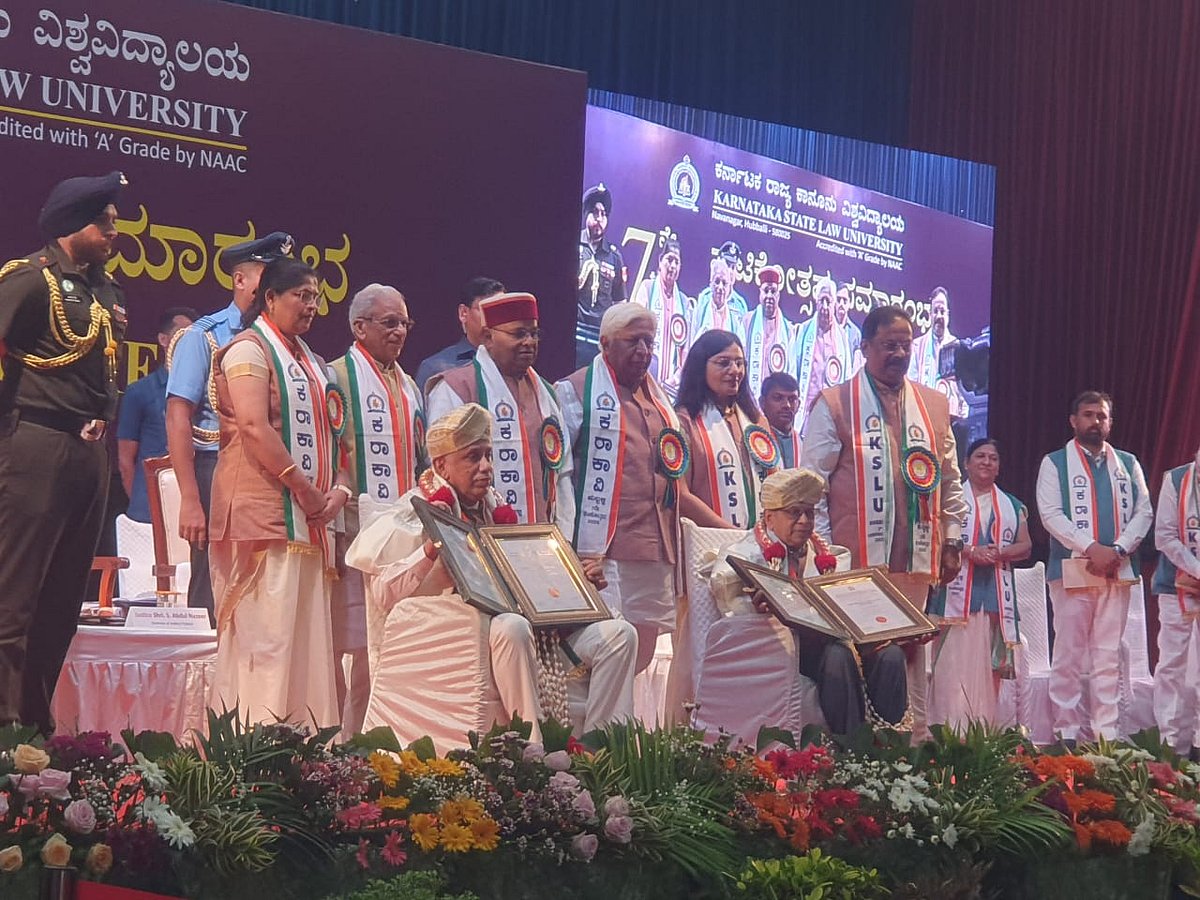 ಧಾರವಾಡ ಕಾನೂನು ವಿವಿ ಘಟಿಕೋತ್ಸವ: ಅಬ್ದುಲ್ ನಜೀರ್,ಸುದೀಶ್ ಪೈಗೆ ಗೌರವ ಡಾಕ್ಟರೇಟ್