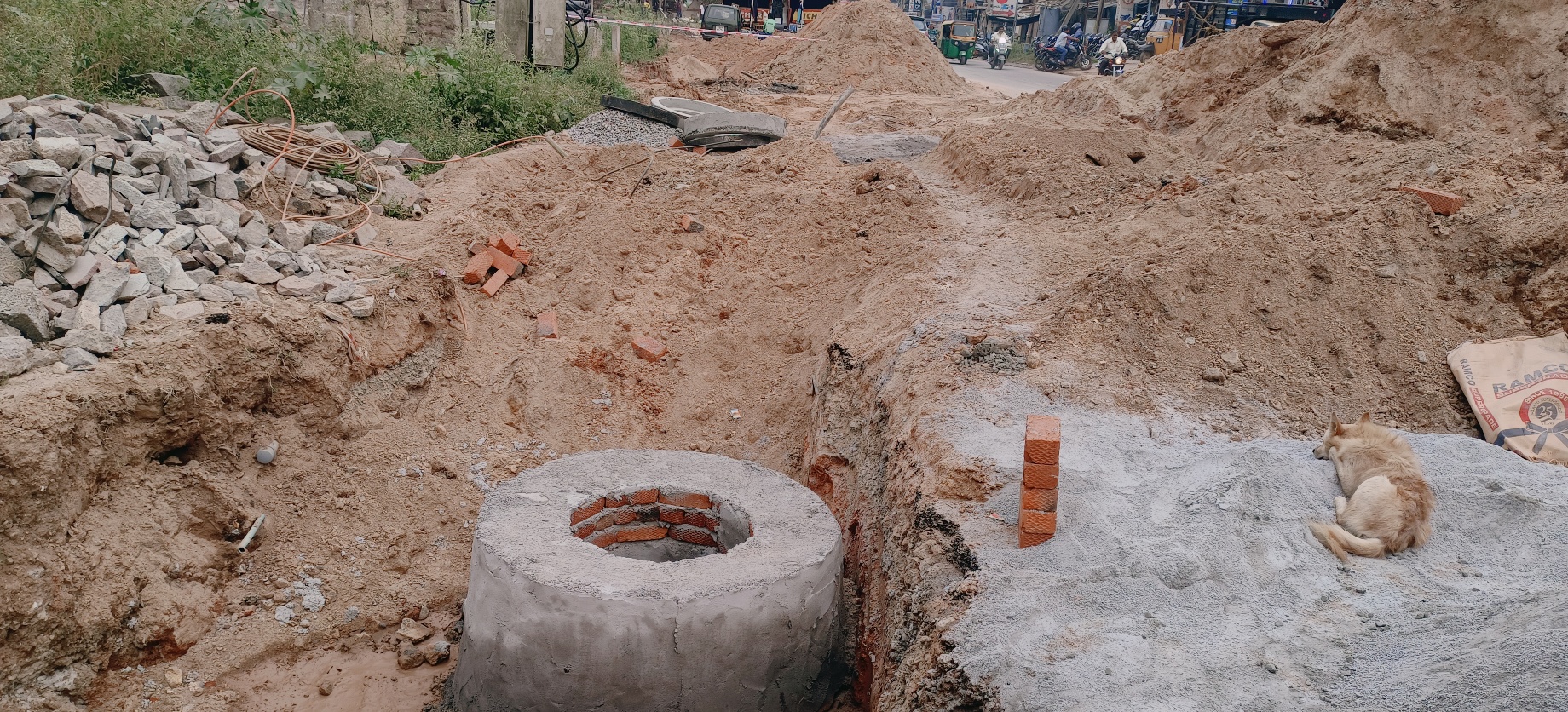 ಯುಜಿಡಿ ಕಾಮಗಾರಿ ನಡೆಯುತ್ತಿರುವುದು