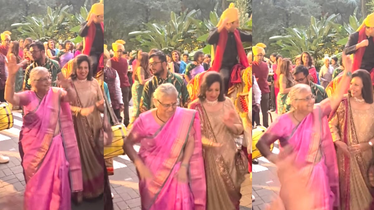 ಪಂಜಾಬಿ ಡೋಲ್ ನಾದಕ್ಕೆ ಹೆಜ್ಜೆ ಹಾಕಿದ ಸುಧಾ ಮೂರ್ತಿ, ಕಿರಣ್‌ ಮಜುಂದಾರ್