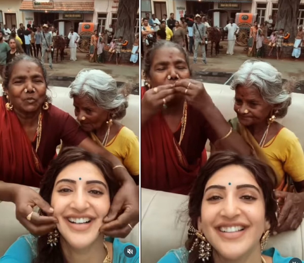 ನಟಿ ಶ್ರೀಲೀಲಾ ಅವರ ಕೆನ್ನೆ ಹಿಡಿದು ಮುದ್ದಿಸಿದ ವಯೋವೃದ್ಧರು