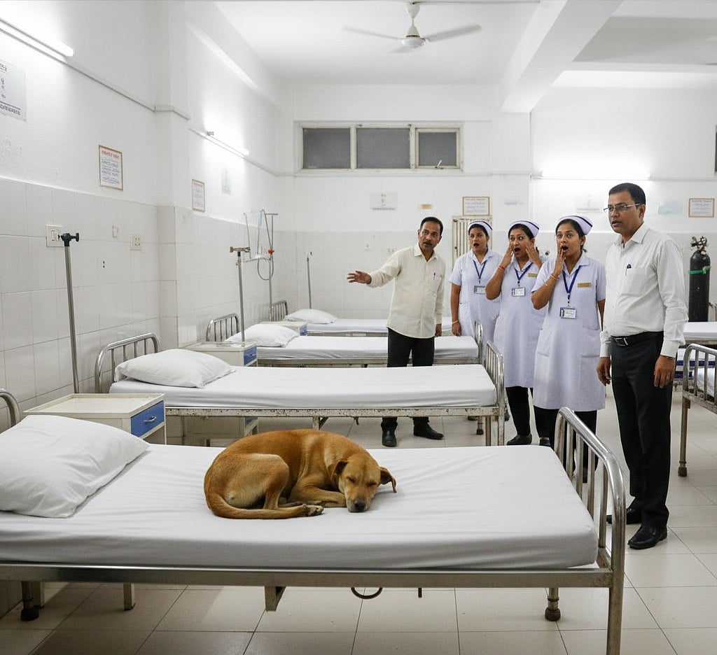 ಮಧ್ಯಪ್ರದೇಶ | ಸರ್ಕಾರಿ ಆಸ್ಪತ್ರೆಯ ಹಾಸಿಗೆಯಲ್ಲಿ ನಾಯಿ: ಸ್ವಚ್ಛತಾ ಸಿಬ್ಬಂದಿ ವಜಾ