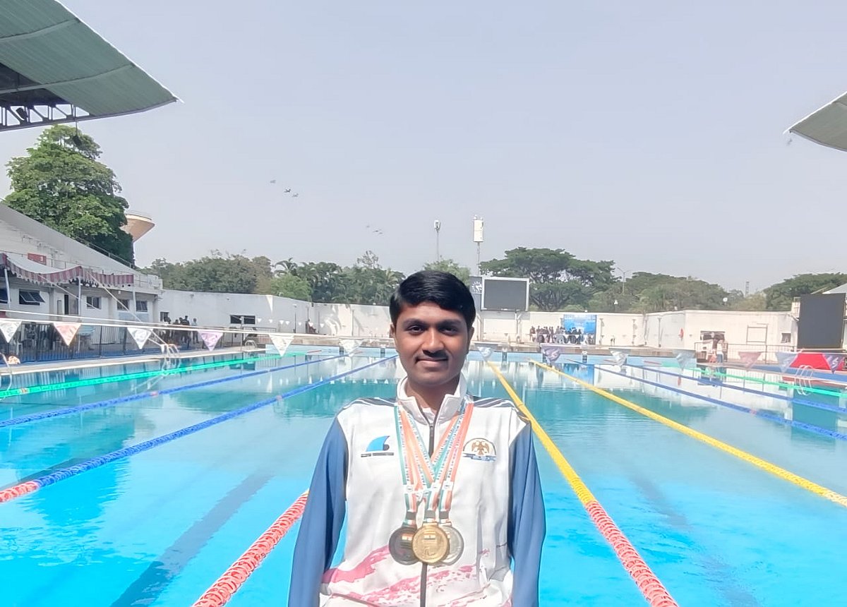 ಪ್ಯಾರಾ ಈಜು ಕೂಟ: ನವೀನ್‌ಗೆ 3 ಪದಕ