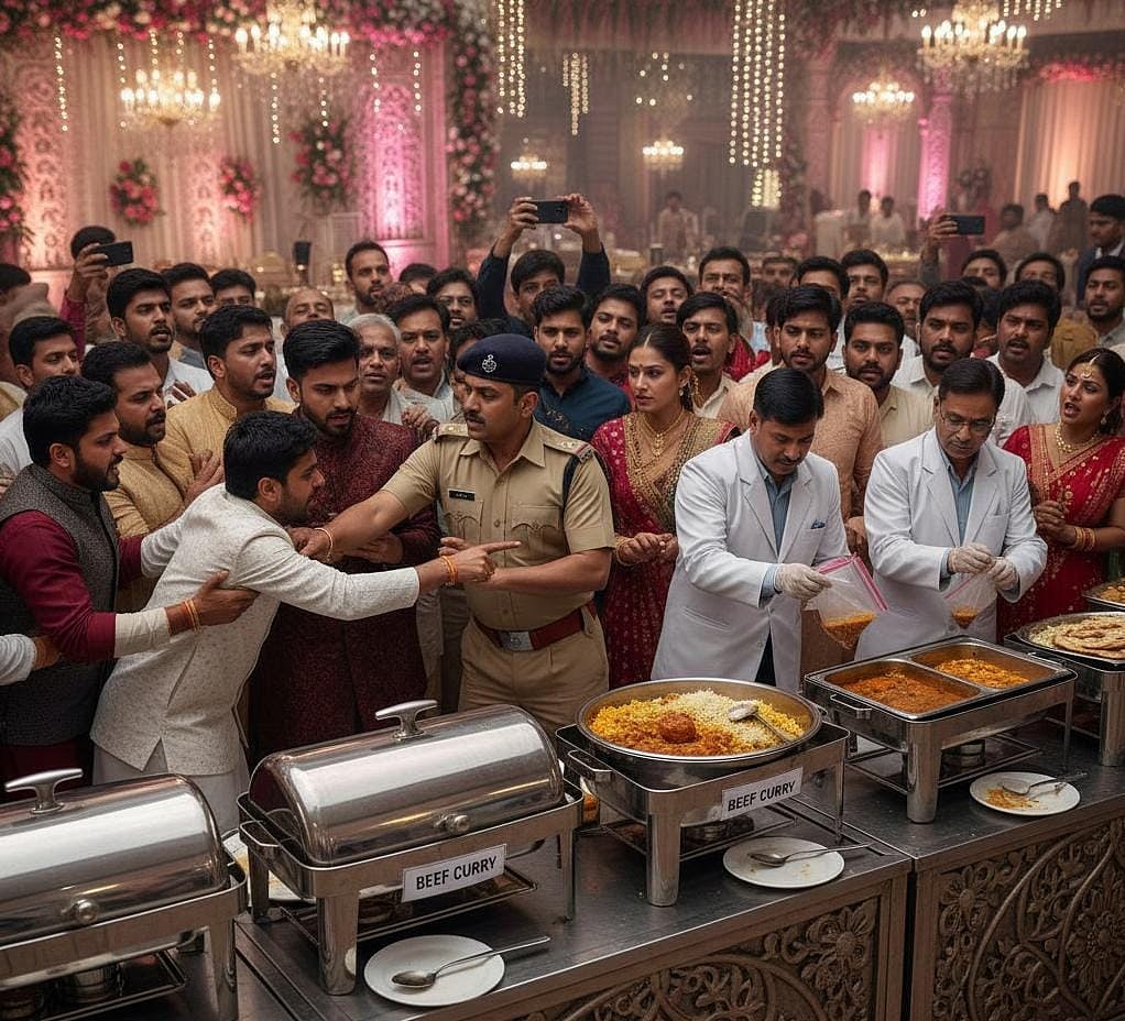 ಊಟದಲ್ಲಿ ಗೋಮಾಂಸ; ರಣರಂಗವಾದ ಮದುವೆ ಮನೆ: ವಿಧಿವಿಜ್ಞಾನ ಪರೀಕ್ಷೆಗೆ ಮಾದರಿ ರವಾನೆ