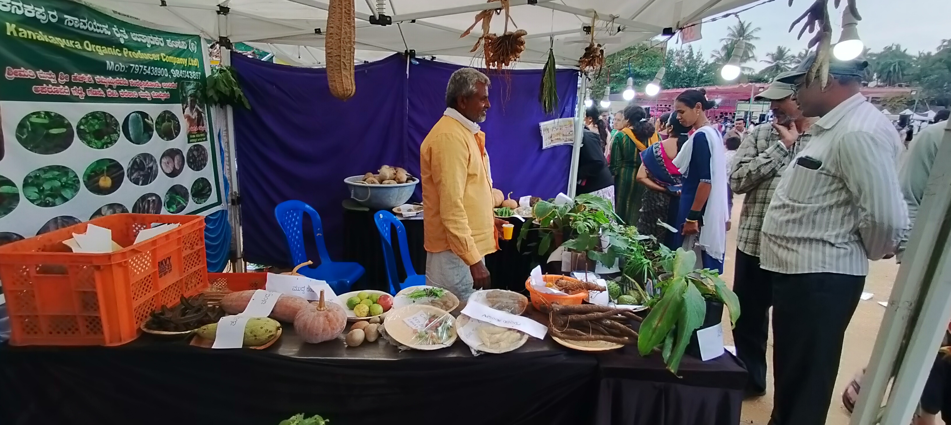 ವಿವಿಧ ಬಗೆಯ ಗಿಡಮೂಲಿಕೆ ಪ್ರದರ್ಶನಕ್ಕೆ ಇಟ್ಟಿರುವುದು 