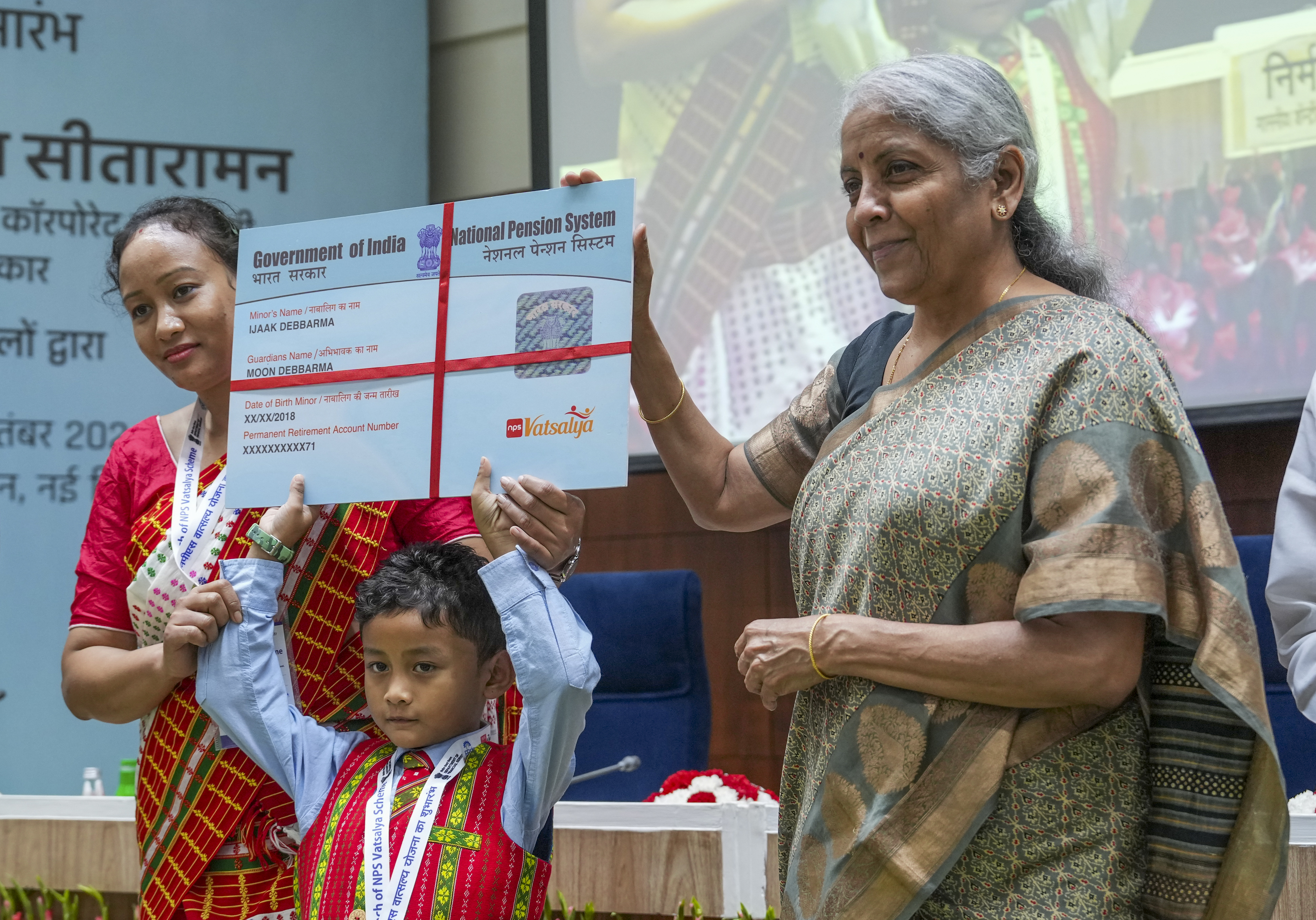 2024ರ ಸೆಪ್ಟೆಂಬರ್ 18ರಂದು ಕೇಂದ್ರ ಹಣಕಾಸು ಸಚಿವೆ ನಿರ್ಮಲಾ ಸೀತಾರಾಮನ್ ಅವರು ಎನ್‌ಪಿಎಸ್ ವಾತ್ಸಲ್ಯ ಯೋಜನೆಗೆ ಚಾಲನೆ ನೀಡಿದರು