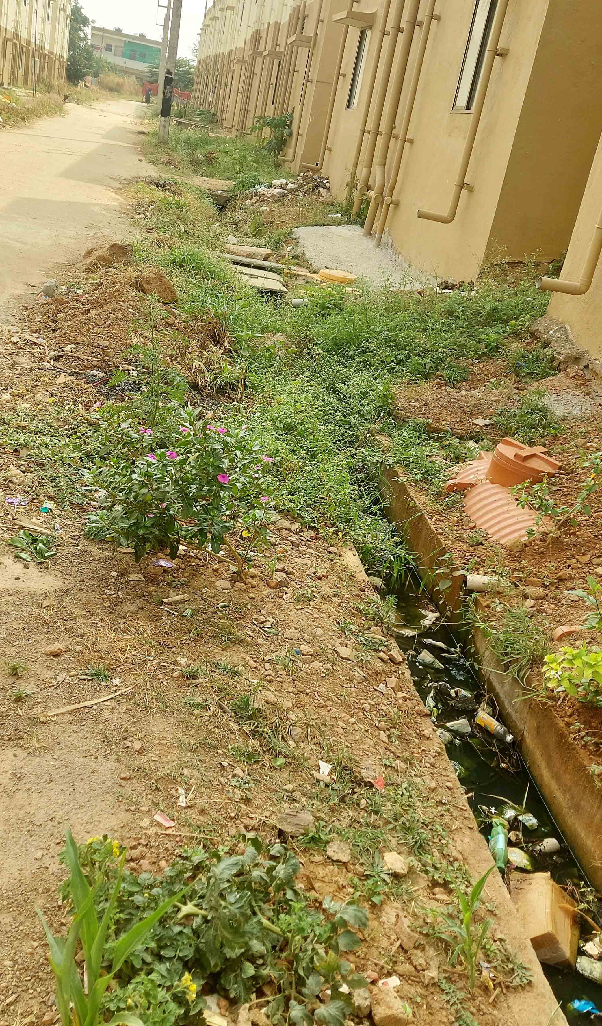 ಶಿಗ್ಗಾವಿ ಪಟ್ಟಣದಲ್ಲಿರುವ ಜಿ+1 ಮನೆ ಬಳಿಯ ಚರಂಡಿ ದುಸ್ಥಿತಿ