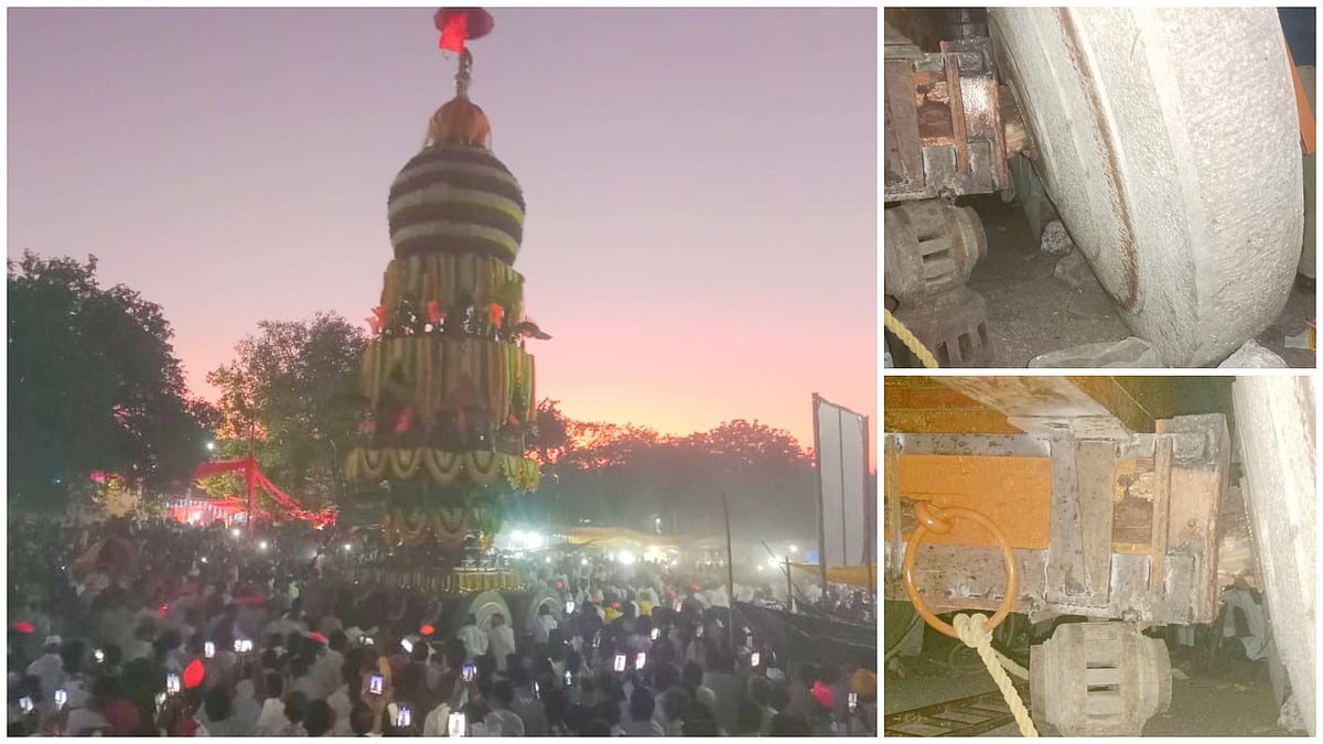 ಕಡಕೋಳ ಮಡಿವಾಳೇಶ್ವರ ಜಾತ್ರೆ ತೇರಿನ ಆ್ಯಕ್ಸೆಲ್‌ ಮುರಿದು ಅರ್ಧಕ್ಕೆ ನಿಂತ ರಥೋತ್ಸವ