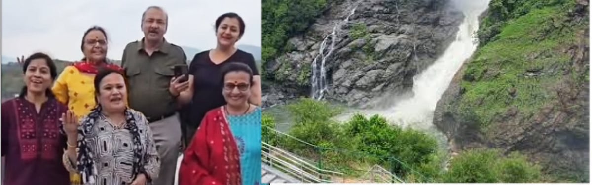 ಮೈದುಂಬಿ ಹರಿಯುತ್ತಿರುವ ಗಗನ ಚುಕ್ಕಿ  ಜಲಪಾತದ ಎದುರು ಗಾನಚುಕ್ಕಿಗಳ ಹಾಡು