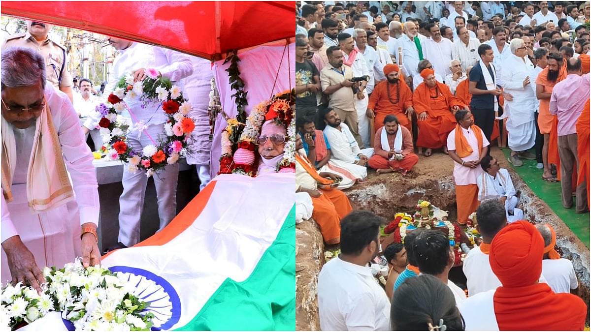 ಸರ್ಕಾರಿ ಗೌರವದೊಂದಿಗೆ ಶಾಮನೂರು ಶಿವಶಂಕರಪ್ಪ ಅಂತ್ಯಕ್ರಿಯೆ: ಸಾವಿರಾರು ಮಂದಿ ಭಾಗಿ