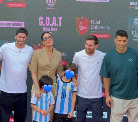 ಲಯೊನೆಲ್ ಮೆಸ್ಸಿ ಅವರೊಂದಿಗೆ ಫೋಟೊ ಕ್ಲಿಕ್ಕಿಸಿಕೊಂಡ ನಟಿ ಕರೀನಾ ಕಪೂರ್