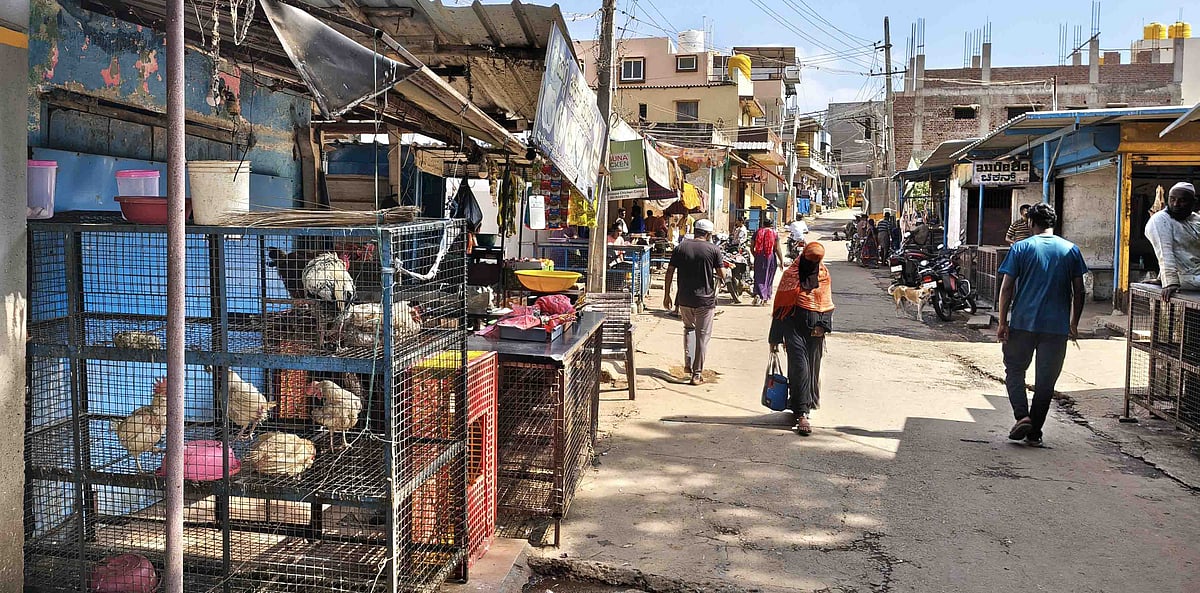 ಹಿರಿಯೂರು: ಪ್ರತ್ಯೇಕ ಮಾರುಕಟ್ಟೆ ಇದ್ದರೂ ರಸ್ತೆಬದಿ ಮಾಂಸ ವ್ಯಾಪಾರ