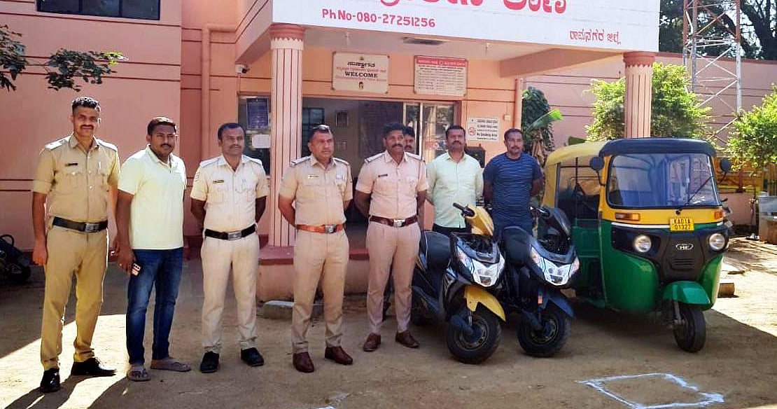 ಚನ್ನಪಟ್ಟಣ: ದ್ವಿಚಕ್ರವಾಹನ ಕಳ್ಳರ ಬಂಧನ