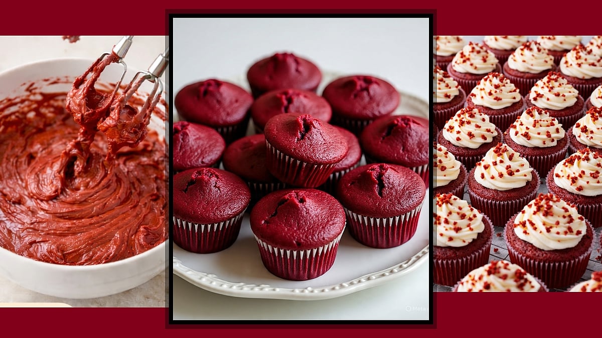 ರೆಡ್ ವೆಲ್ವೆಟ್ ಕಪ್‌ ಕೇಕ್: ಓವನ್ ಬಳಸದೆ ಮನೆಯಲ್ಲೇ ಮಾಡುವ ವಿಧಾನ ತಿಳಿಯಿರಿ  